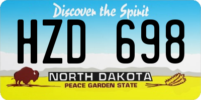 ND license plate HZD698