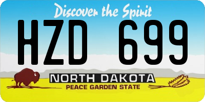 ND license plate HZD699