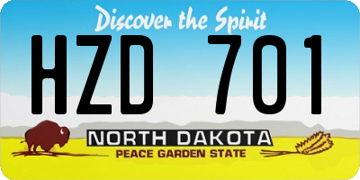 ND license plate HZD701