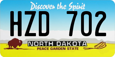 ND license plate HZD702