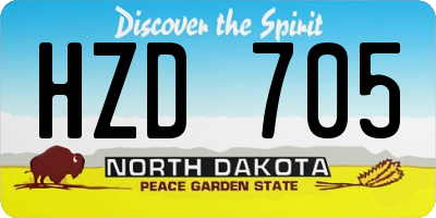 ND license plate HZD705