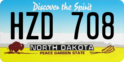 ND license plate HZD708