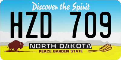 ND license plate HZD709