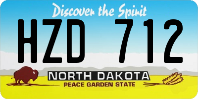 ND license plate HZD712