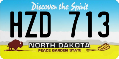 ND license plate HZD713