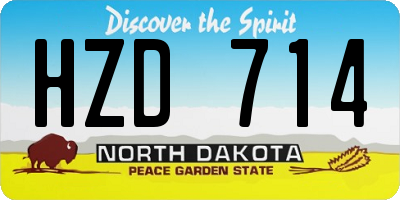 ND license plate HZD714