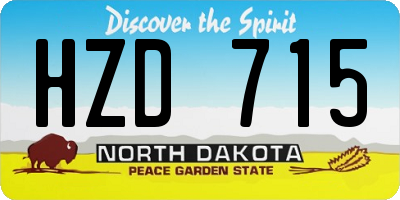 ND license plate HZD715