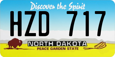 ND license plate HZD717