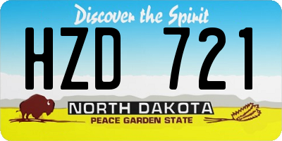 ND license plate HZD721