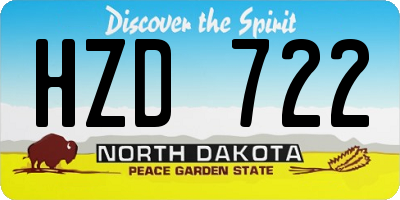 ND license plate HZD722