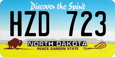 ND license plate HZD723
