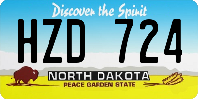 ND license plate HZD724