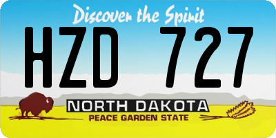 ND license plate HZD727