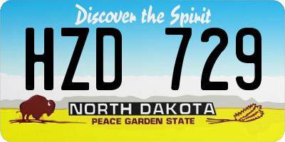 ND license plate HZD729