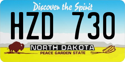 ND license plate HZD730