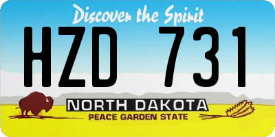 ND license plate HZD731