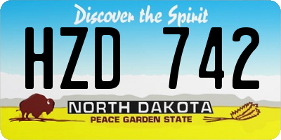 ND license plate HZD742