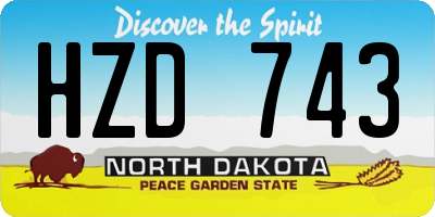 ND license plate HZD743
