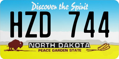 ND license plate HZD744