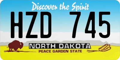ND license plate HZD745