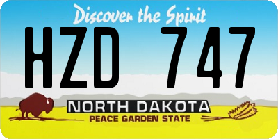 ND license plate HZD747