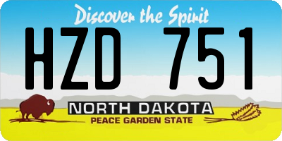 ND license plate HZD751