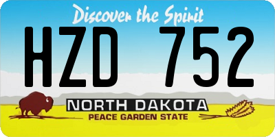 ND license plate HZD752