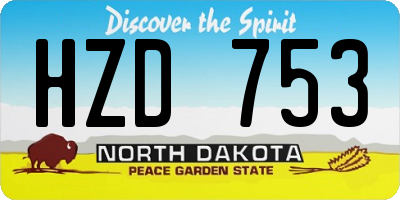 ND license plate HZD753