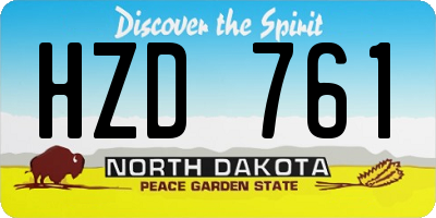 ND license plate HZD761