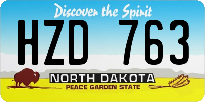 ND license plate HZD763