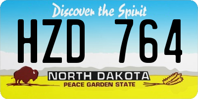 ND license plate HZD764