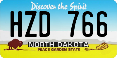ND license plate HZD766