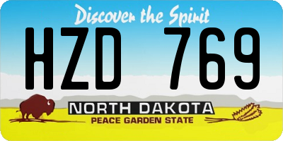 ND license plate HZD769