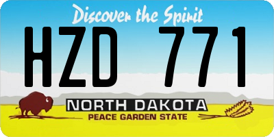 ND license plate HZD771