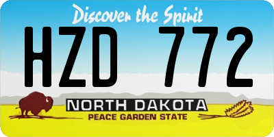 ND license plate HZD772