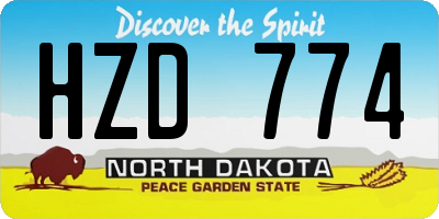 ND license plate HZD774