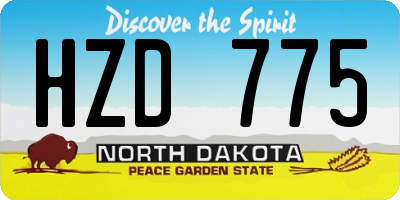 ND license plate HZD775
