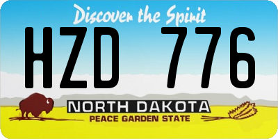 ND license plate HZD776