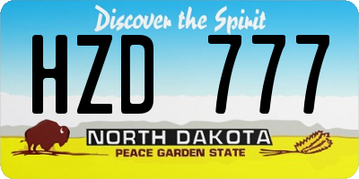 ND license plate HZD777