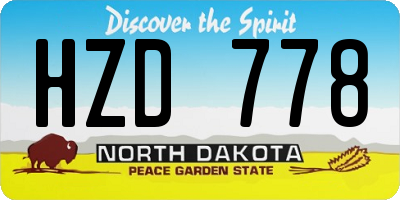 ND license plate HZD778
