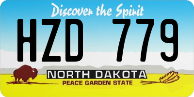 ND license plate HZD779