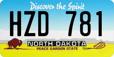 ND license plate HZD781
