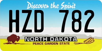 ND license plate HZD782