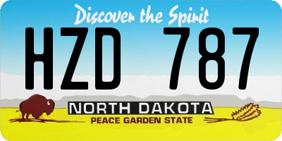 ND license plate HZD787