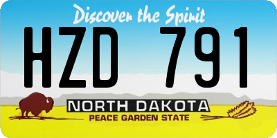 ND license plate HZD791