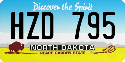 ND license plate HZD795