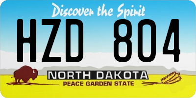 ND license plate HZD804