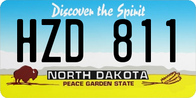ND license plate HZD811