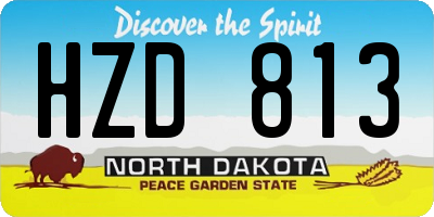 ND license plate HZD813