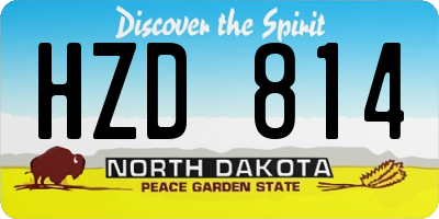 ND license plate HZD814